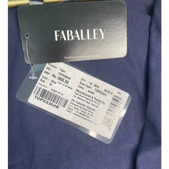 FABALLEY Navy Cardigan M – Faux Suede, Open Front, Lightweight Layer - Picture 5 of 6